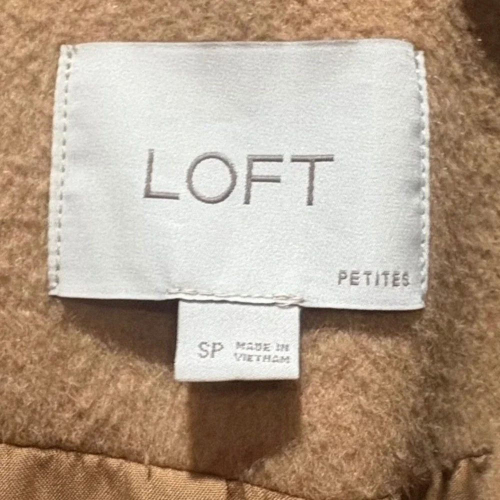 LOFT The Modern Tie Waist Wool Blend‎ Trench Coat Size Small Petite